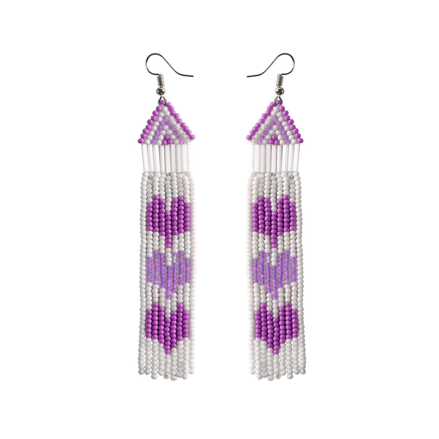 Wholesale Bohemian Vintage Rice Bead Tassel Earrings Exaggerated Personality Creative Handmade Jewelry